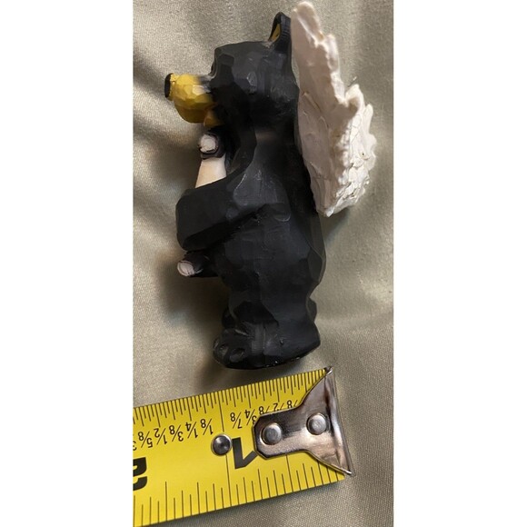 Young Black Bear Cub Figurine Angel Wings Holding “I Love You” Sign 2.5 in Tall - Picture 13 of 13
